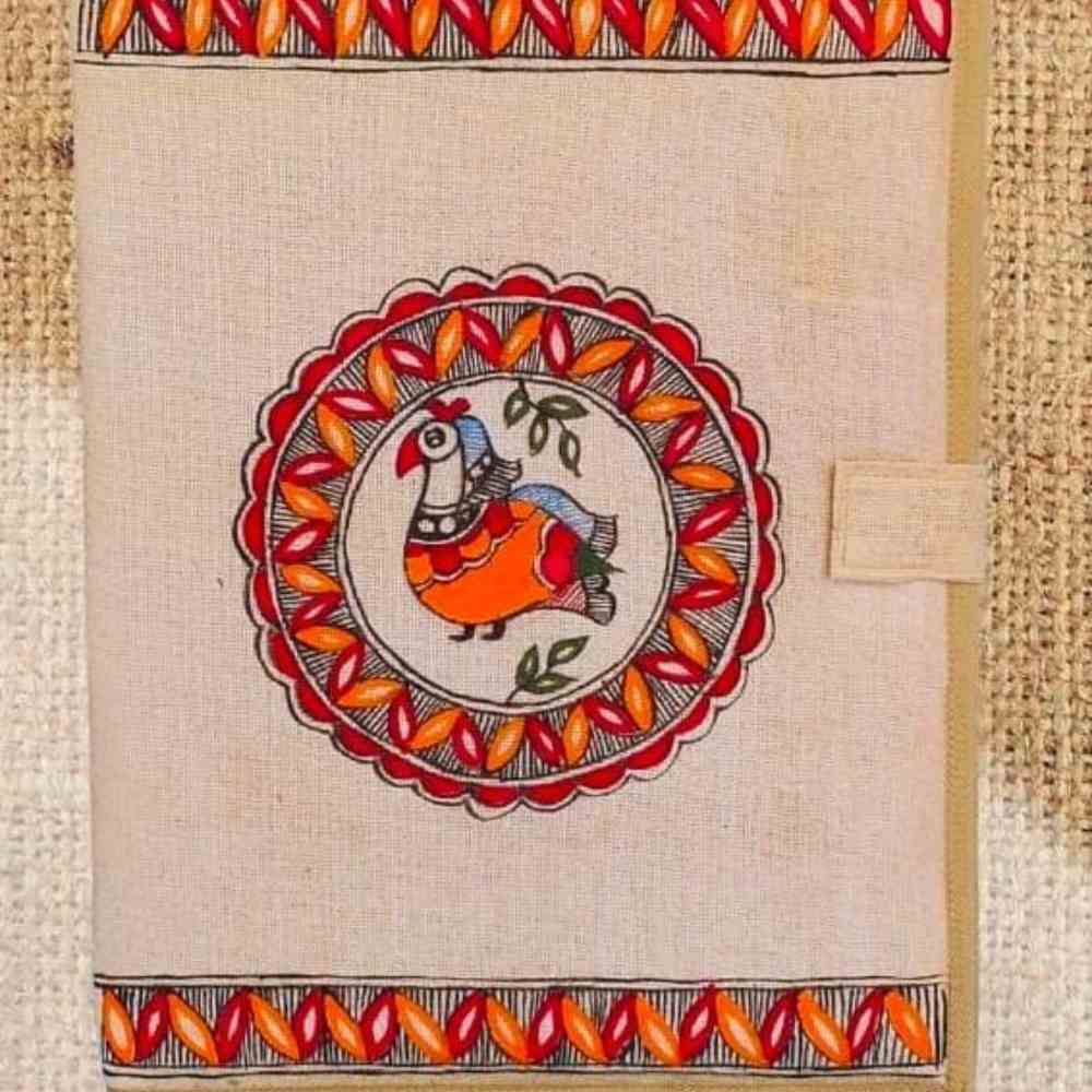 Tussar Saree with Madhubani Bride, Doli, and Kaahar Painting